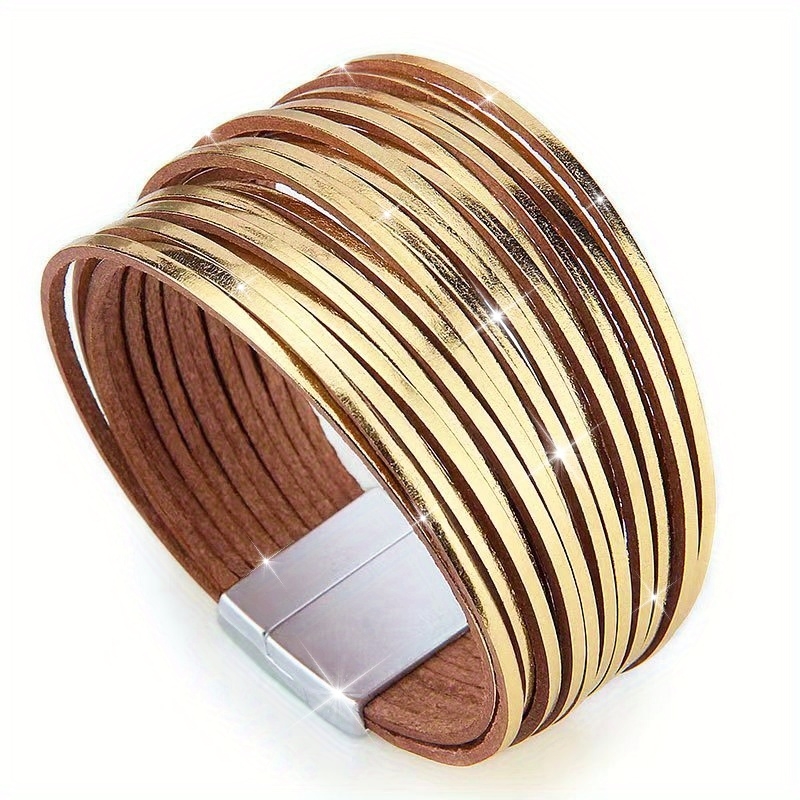 Layer Magnetic Clasp Bracelet - Borders